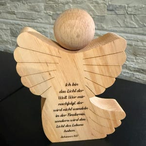 Engel mit Wunschgravur – mit Geldscheinfach, personalisierbar, Schutzengel, Geschenk zur Taufe, Kommunion, Geburt, Konfirmation