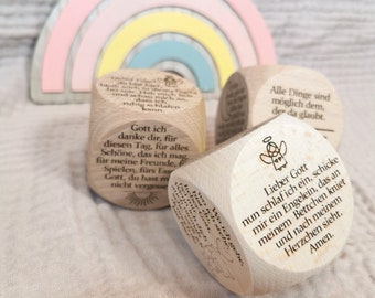 Individualized prayer cube with pictures | Individualized cube | Baptism | Communion | Prayer | Children | Pictures angel stars fish moon