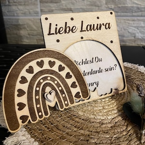 Holzkarte "Willst du meine Patentante sein?" Geschenkkarte Patentante, Besonderer Moment