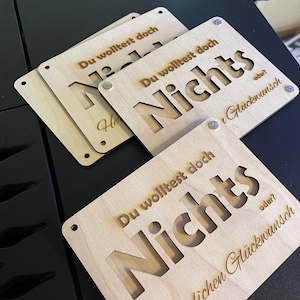 Gift card Nothing | Money gift made of wood