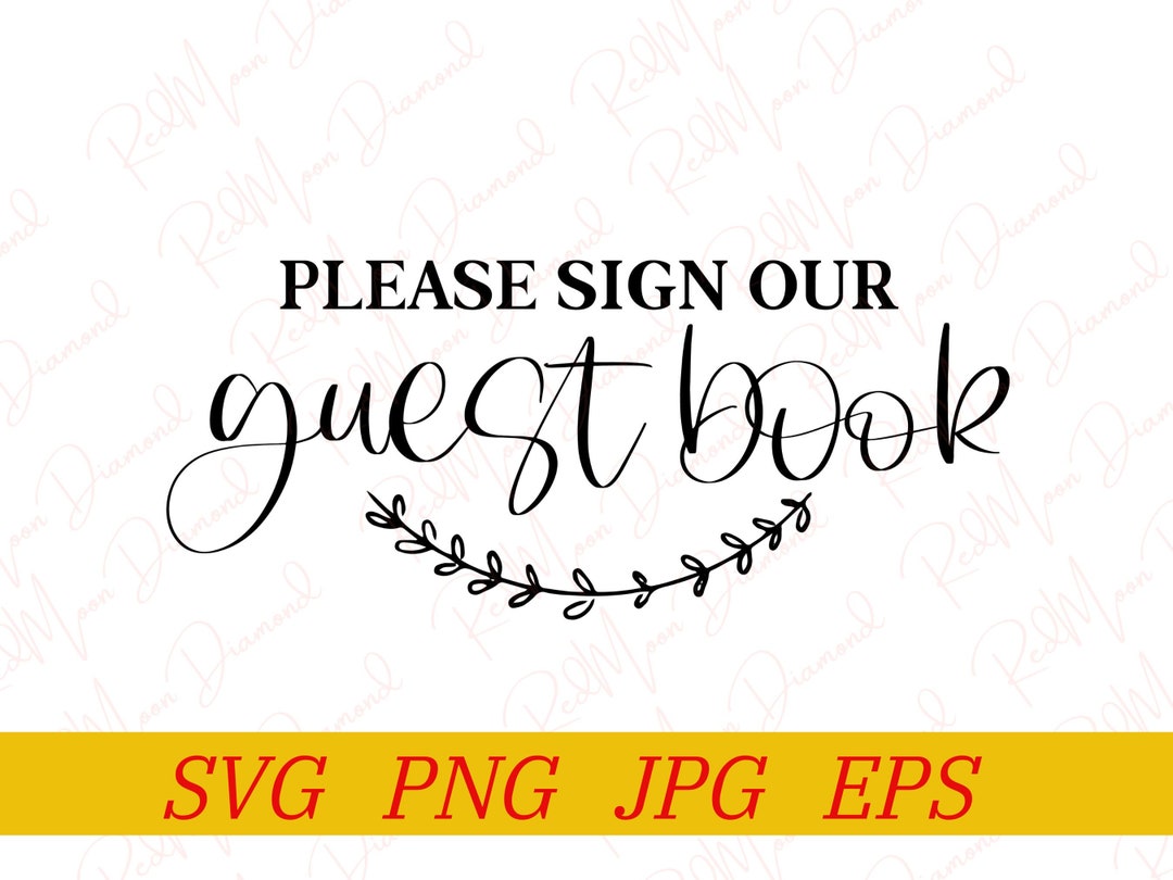 Guest Book Svg Wedding Print Svg Wedding SVG File Bride Etsy