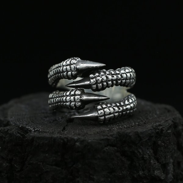 Silver Dragon Claw Ring | Silver Claw Ring | Silver Dragon Wrap Ring | Open Ring