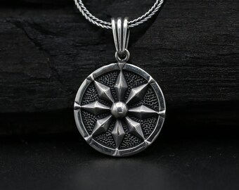 Helm Necklace | Viking Necklace | Shield Pendant | Yggdrasil Necklace | Handmade Silver Celtic Necklace