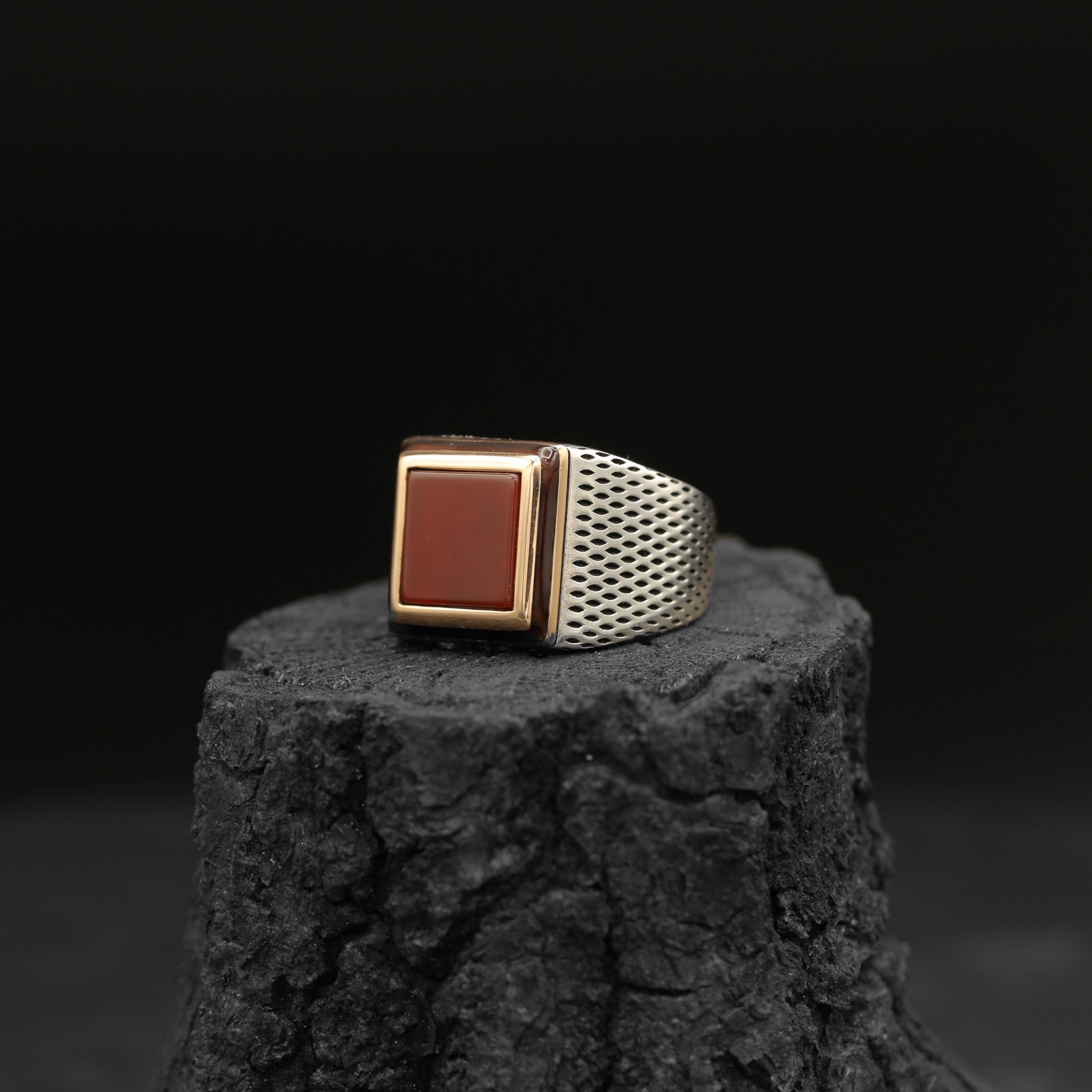 Square One Stone Ring for Girls Adjustable Size - Dazzle Accessories