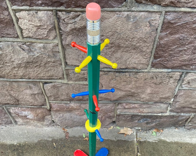 Vintage Memphis Style Pop Art Pencil Coat Rack Etsy