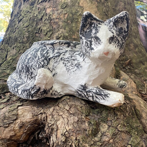 Paper Mache Cat Etsy