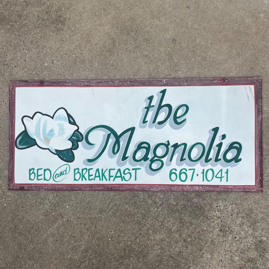 Vintage Hand Painted Magnolia Bed & Breakfast Sign - Ready to Hang - Etsy