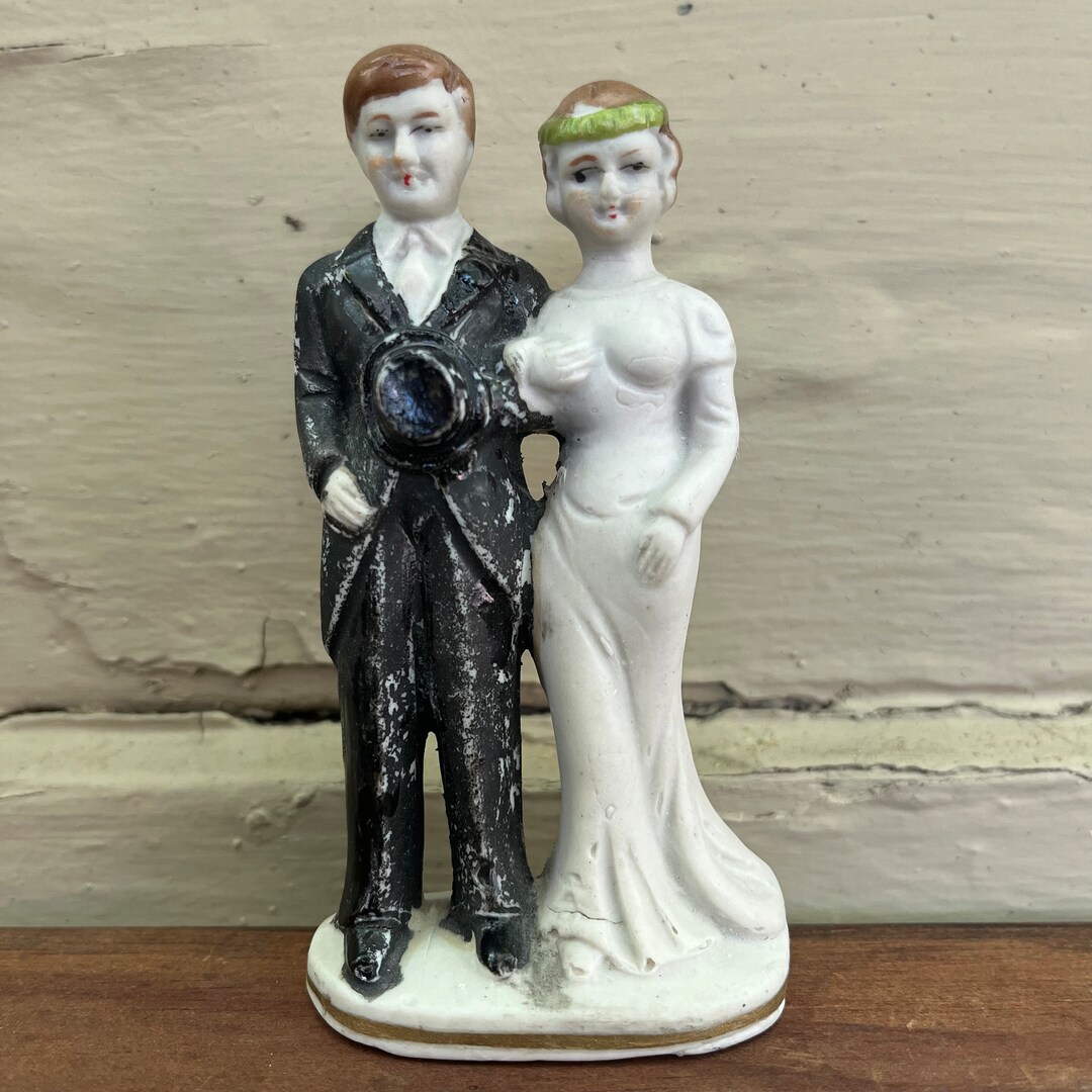 Vintage Art Deco 1920s 1930s Porcelain Wedding Cake Couple Topper - Etsy