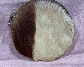 Vintage Midcentury Hair on Hide Small Change Purse