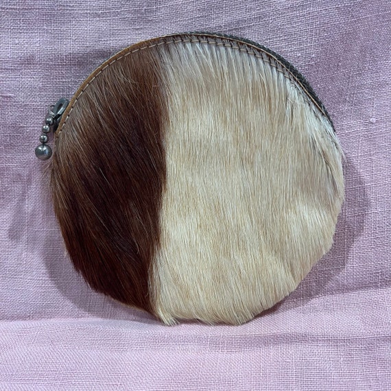 Vintage Midcentury Hair on Hide Small Change Purse - image 1