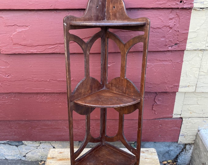 Vintage Mission Style Corner Shelf Etsy