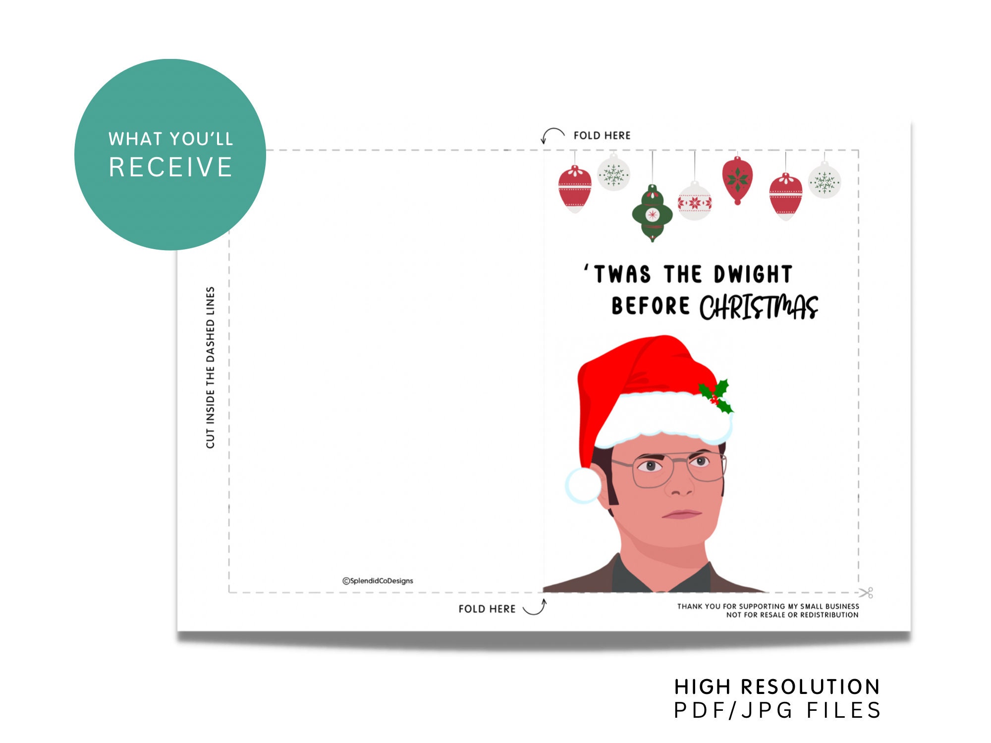 instant download card | funny christmas card | dwight card | the