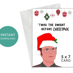 Instant Download Card | Funny Christmas Card | Dwight Card | The Office | PDF | Printable | Print at Home | Xmas Card