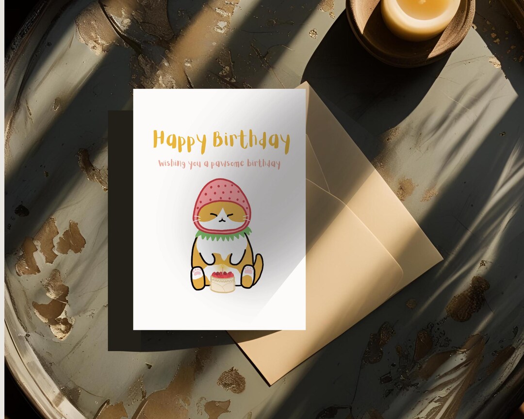 Printable Birthday Card Cat Birthday Card for Her Birthday Card Cat Mom ...