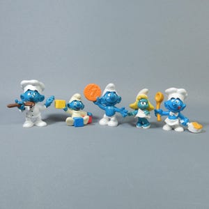 Schleich Smurfs Peyo Vintage Figurines – 70s & 80s Collectible Set of 5
