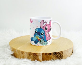 stitch mug, 11 OZ mug, birthday mug, Christmas, Valentine's Day. Personalized cup, cup with first name