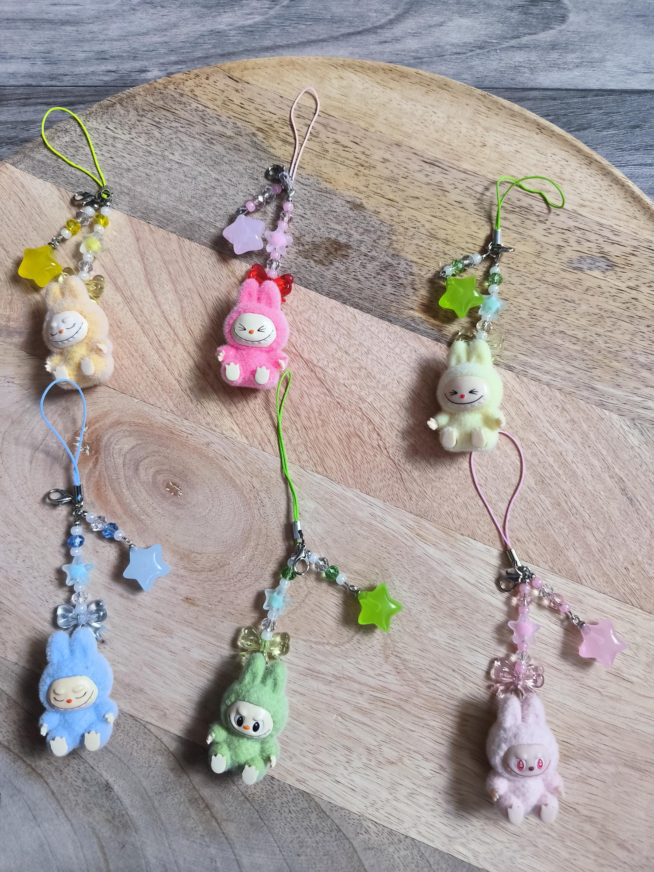 miniラブブキーホルダー ブルー×4、イエロー×4、ピンク×4、パープル×2 Labubu mini keychain - Etsy 日本