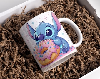 Personalized mug with first name, stitch mug, love, friendship, love, personalized mug, happy birthday, birthday gift