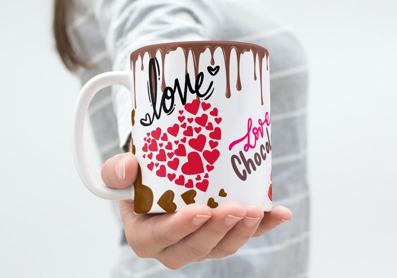 Personalized cup with first name, Nutella chocolate gift mug anniversary, birthday, Valentine's Day happy Valentine love friendship couple love image 4