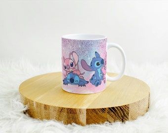 Tasse personnalisée, avec prénom, stitch, cadeau mug anniversaire, birthday, saint valentin, happy valentine, love, amitié, couple, amour