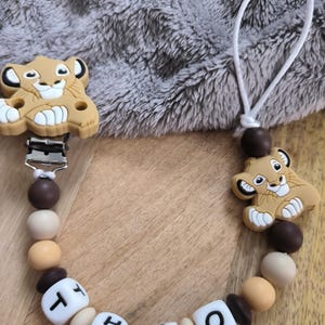 Clip de chupete personalizado con nombre león simb nala personalizado, regalo de nacimiento, nombre personalizado, clip de chupete, clip de chupete
