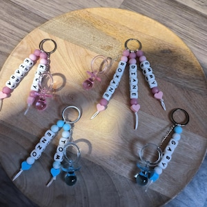 children&#39;s first name key ring, key ring with totoche charm, personalized gift, handbag key ring, car key ring