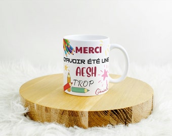 Personalized mug with first name, Aesh mug, Aesh cup, teacher gift, nanny, master, ATSEM, AVS, AESH, end of school year gift