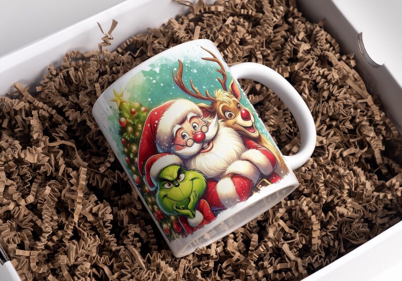 Personalized Mug With First Name Grinch Christmas, Grinch Christmas Mug