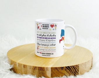 Tasse personnalisée, avec prénom, nounou, cadeau mug anniversaire, birthday, saint valentin, happy valentine, love, amitié, couple, amour