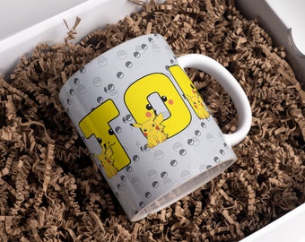 Tasse personnalisée, avec prénom, cadeau mug anniversaire, birthday, amitié, amour, pokemon