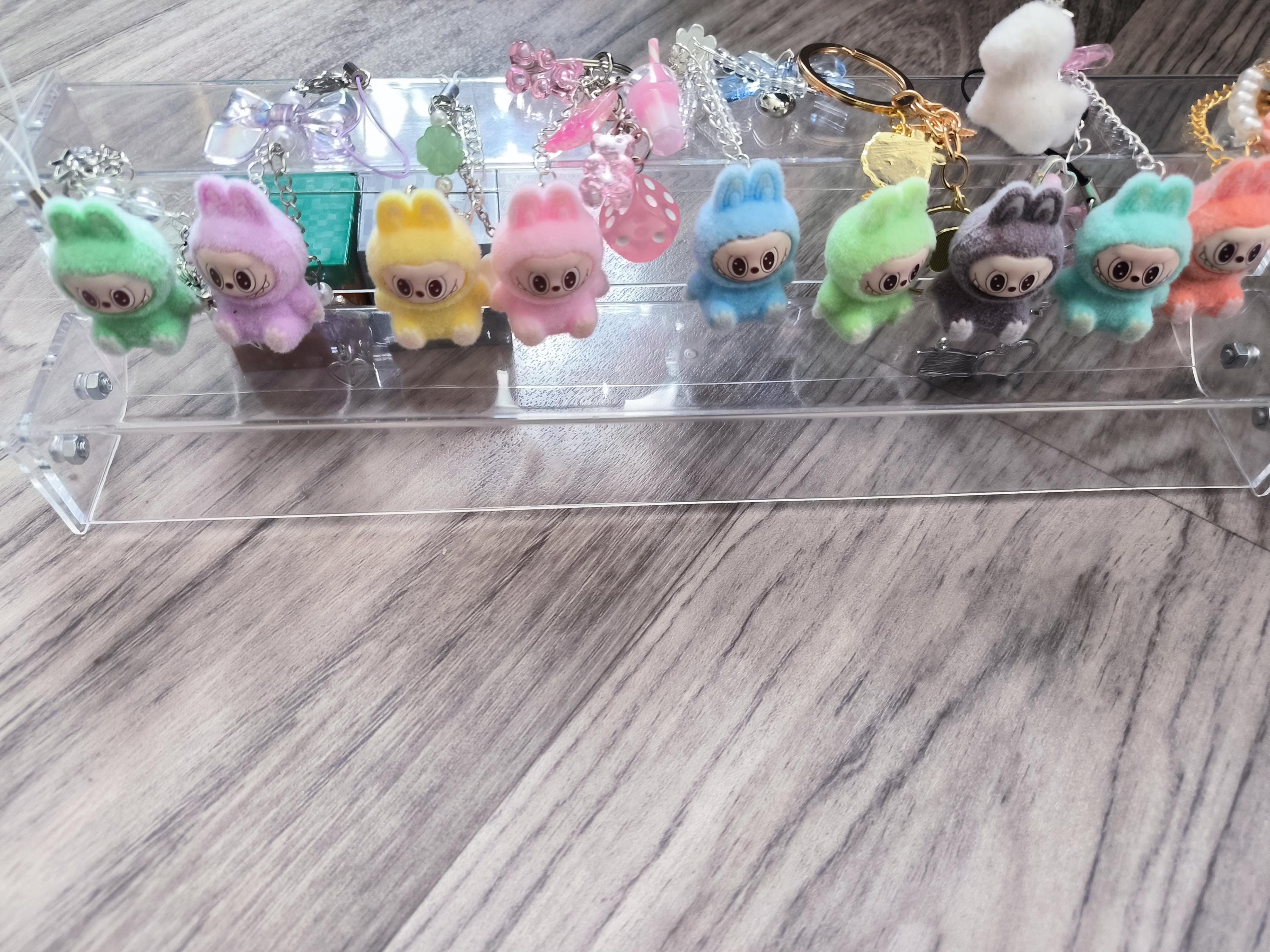 cell phone keychain, kawaii mini monster labubu plush keychain, labubu plush phone charm, labubu plush keychain