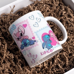Tasse personnalisée, avec prénom,stitch, cadeau mug anniversaire, birthday, saint valentin, happy valentine, love, amitié, couple, amour image 2