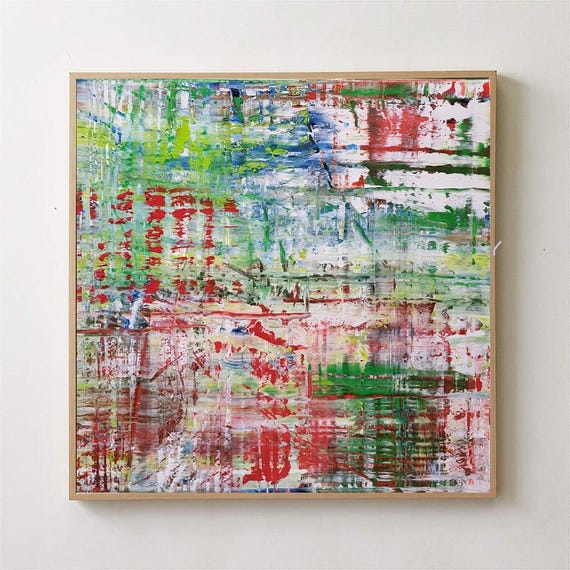 Oil Painting Squeegee Technique After Gerhard Richter Abstract