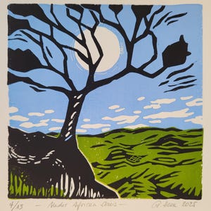 Distance Linoprint Linocut Printmaking Graphic Pressure Printing ...