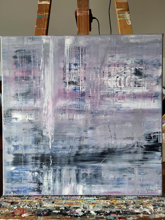 油絵 スクイージー技法 スクイージーペインティング 抽象画 - Etsy 日本