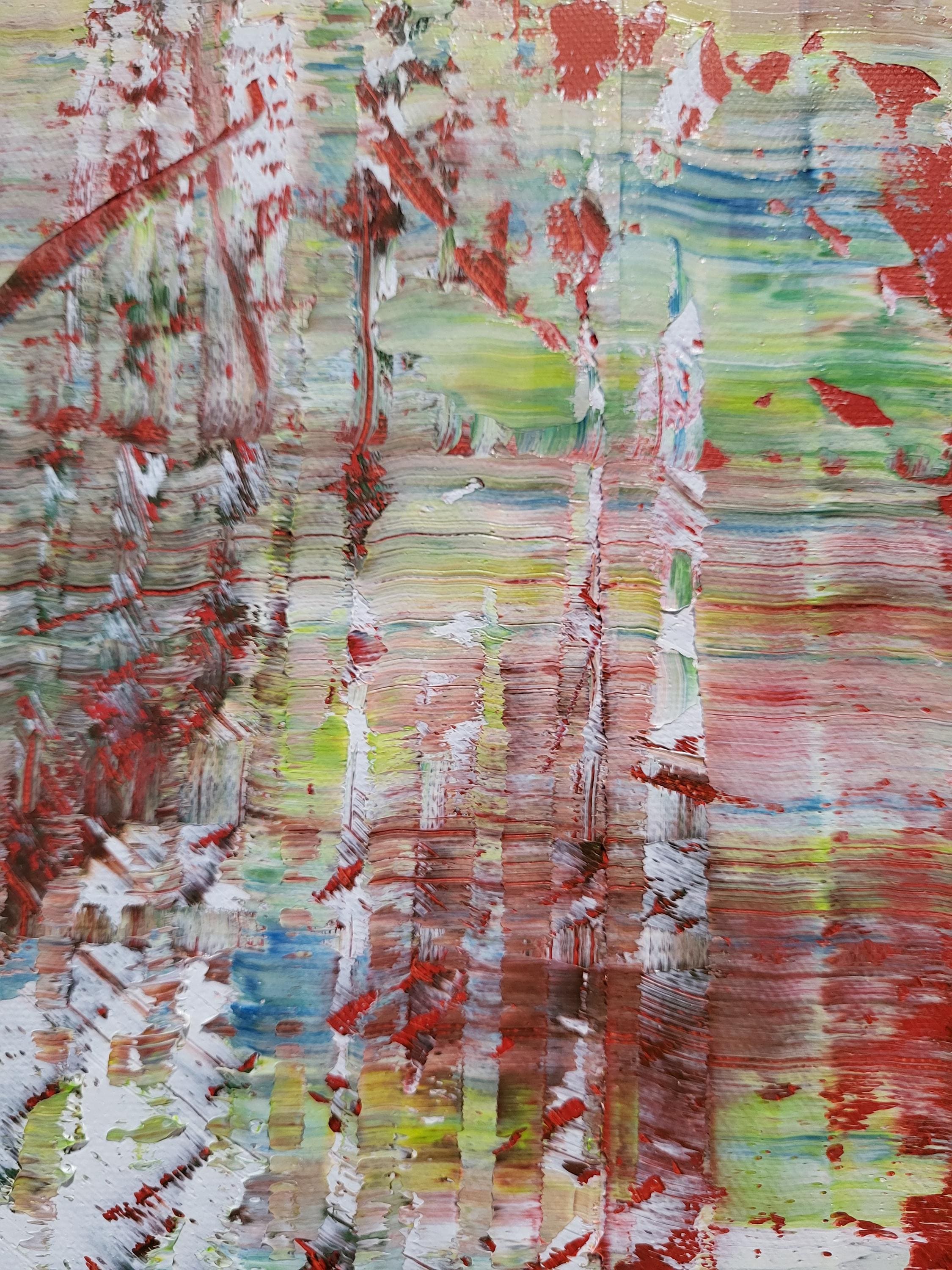 Oil Painting Squeegee Technique After Gerhard Richter Abstract