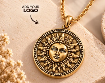 3D Custom Logo Necklace, Sculpted Sterling Silver Pendant, Personalized Medallion Gift