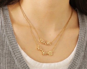 Personalized Birth Flower Necklace: Custom Birthstone Jewelry, Gift for Mom