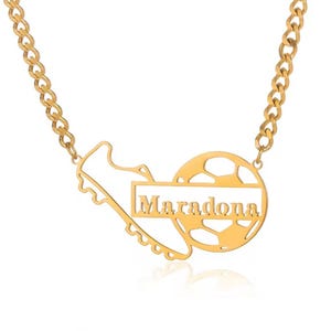 Personalized Soccer Necklace, Custom Name and Number Pendant, Football Jewelry Gift, Athlete Keepsake