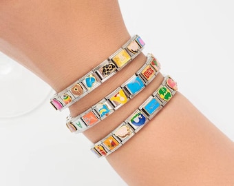 Italian Charm Bracelet: Custom Stainless Steel Y2K Jewelry