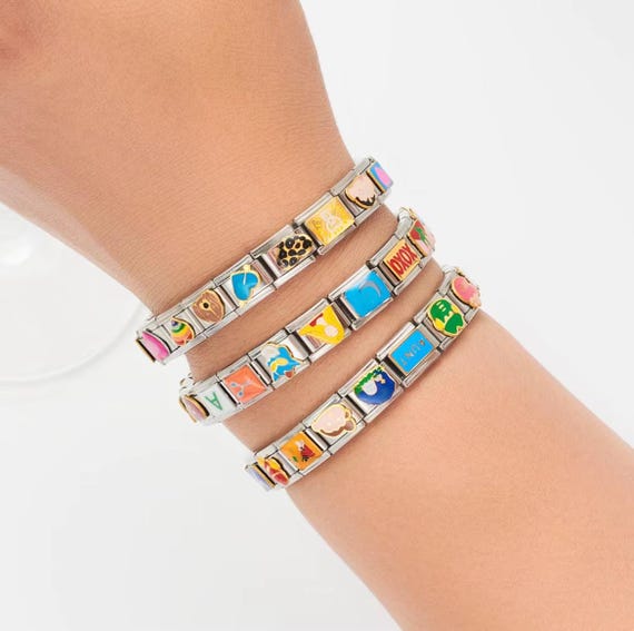 Italian Charm Bracelet: Custom Stainless Steel Y2K Jewelry