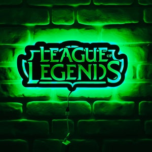 League of Legends Iconic LED Neon Sign, Esports Gaming Wall Decor, LoL Fan Cave Light, Perfect Gift for MOBA Players