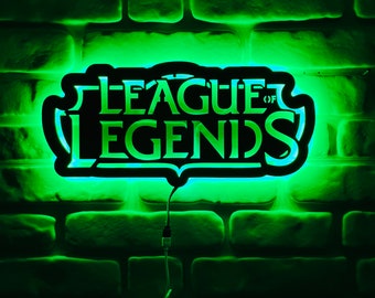 Letrero de neón LED icónico de League of Legends, decoración de pared para juegos de esports, luz para la cueva de los fans de LoL, regalo perfecto para jugadores de MOBA.