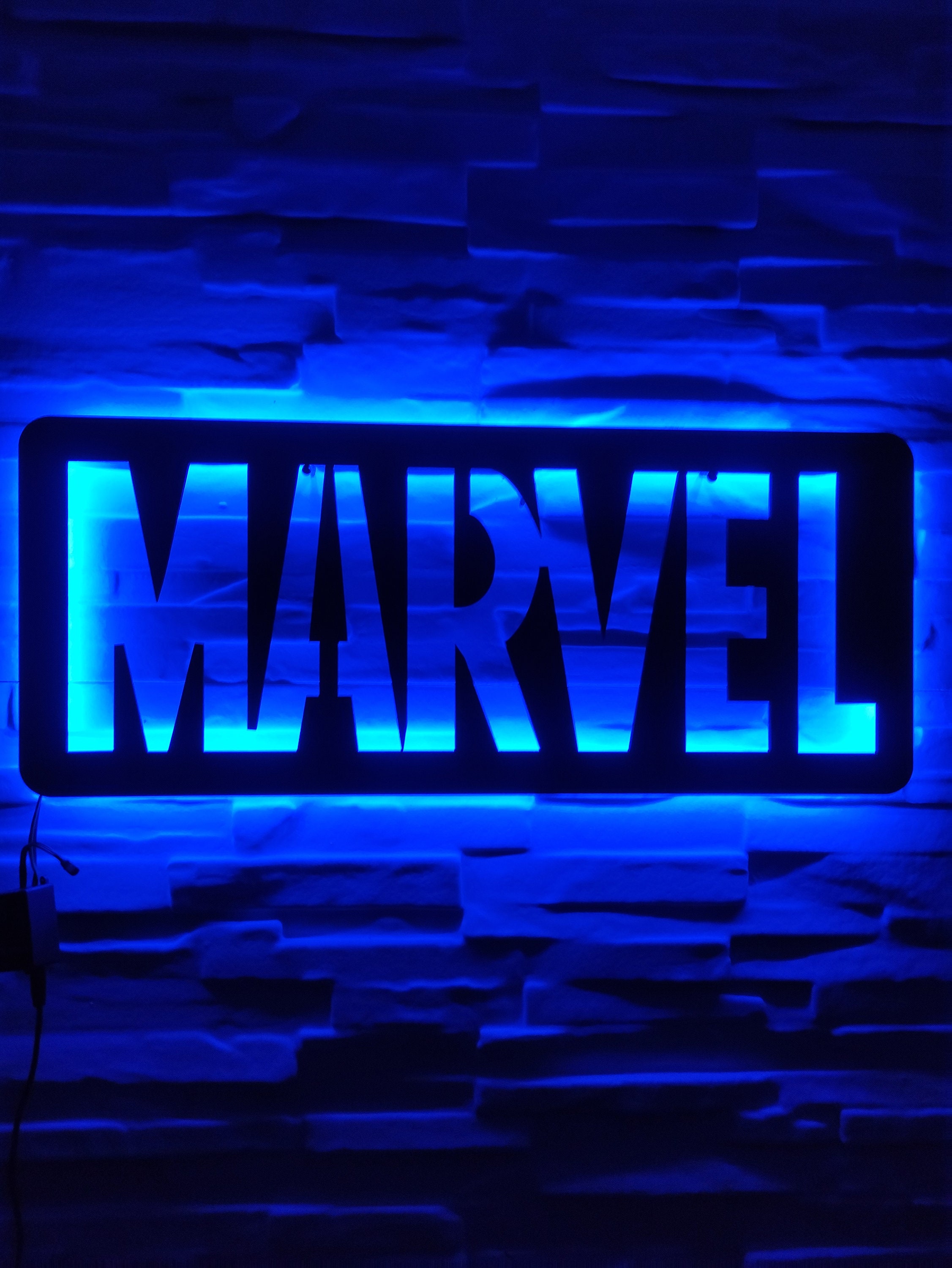 Marvel Heroic LED Neon Sign, Superhero Emblem Wall Light, Comic Book ...