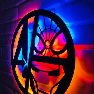 Avengers Logo LED Wall Light, Superhero Mood Lighting, Marvel Fan Room ...
