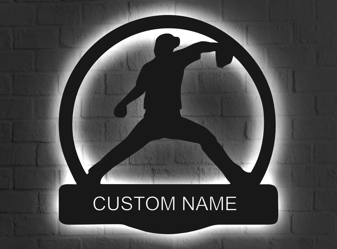 Personalized Baseball Pitch Name Wood Sign Custom Baseball Etsy