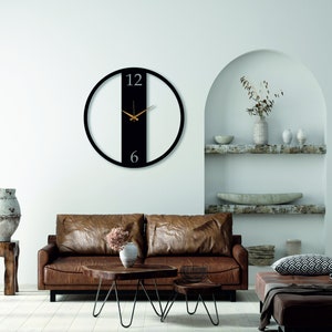 Metal Minimalist Wall Clock, Metal Wall Decor, Metal Wall Clock, Home Office Decoration Modern Silent Movement, Housewarming Gift