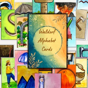Das Waldorf Alphabet Karten, Phonetik Karten, ABC Karteikarten, Buchstabe der Woche