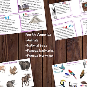 Continents Unit Printable, Continents Landmarks, Continents Birds ...