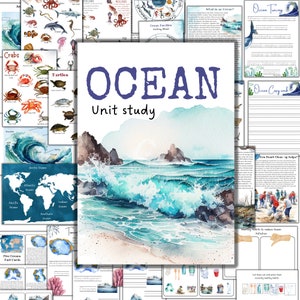 Ocean Unit study, Ocean layers, Ocean animals study, Ocean families printable, anatomy, Ocean flashcards, Ocean puzzle printable
